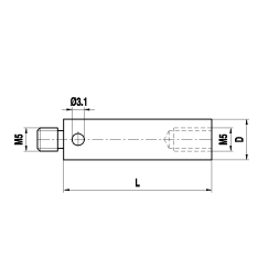 M5 титановый удлинитель щупа, L 80 мм, D 11 мм, для систем ZEISS A-5555-0156