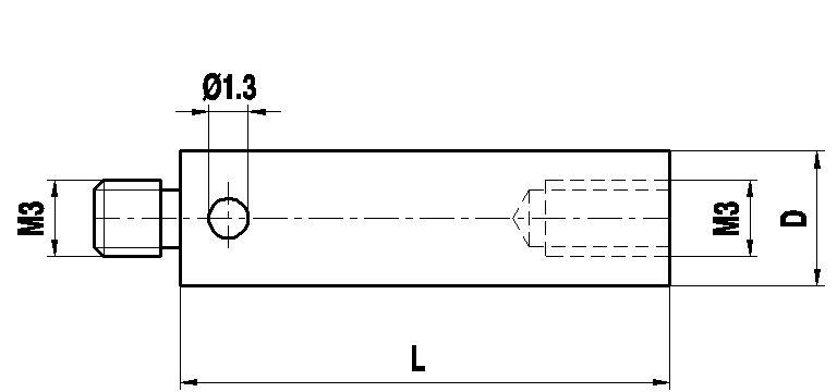 M3 удлинитель щупа из нержавеющей стали, L 50 мм, для систем ZEISS A-5555-0288